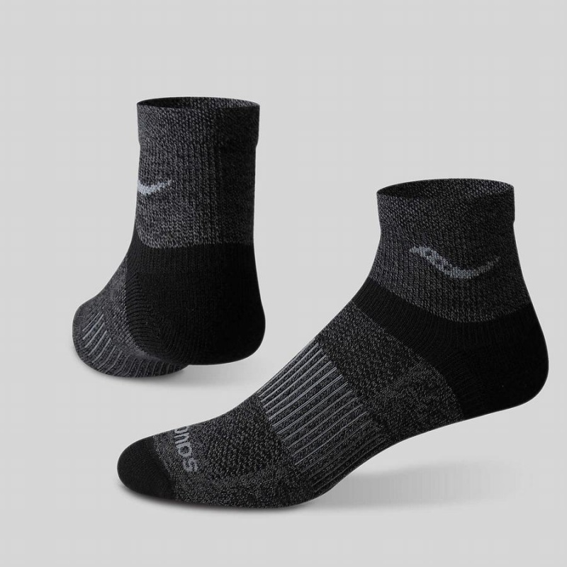 Women's Saucony Inferno Merino Wool Blend Quarter 3-Pack Socks Grey | UAE S93175-Z98