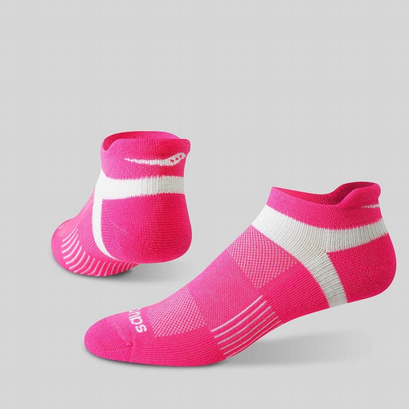 Women's Saucony Inferno No Show Tab 3-Pack Socks Pink | UAE S74130-N24