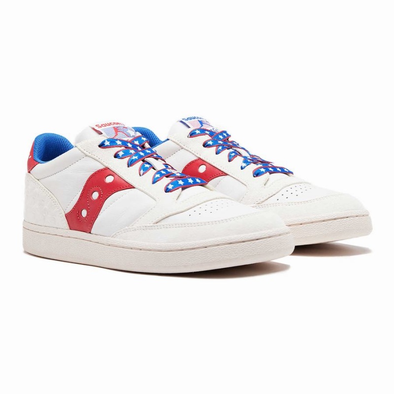 Women's Saucony Jazz Court 1776 Sneakers White / Red | UAE S60912-R57