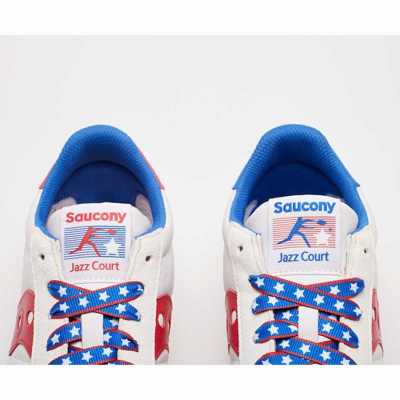 Women's Saucony Jazz Court 1776 Sneakers White / Red | UAE S60912-R57