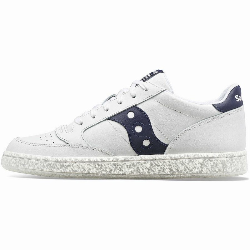 Women's Saucony Jazz Court PU Sneakers White / Navy | UAE S71036-L12