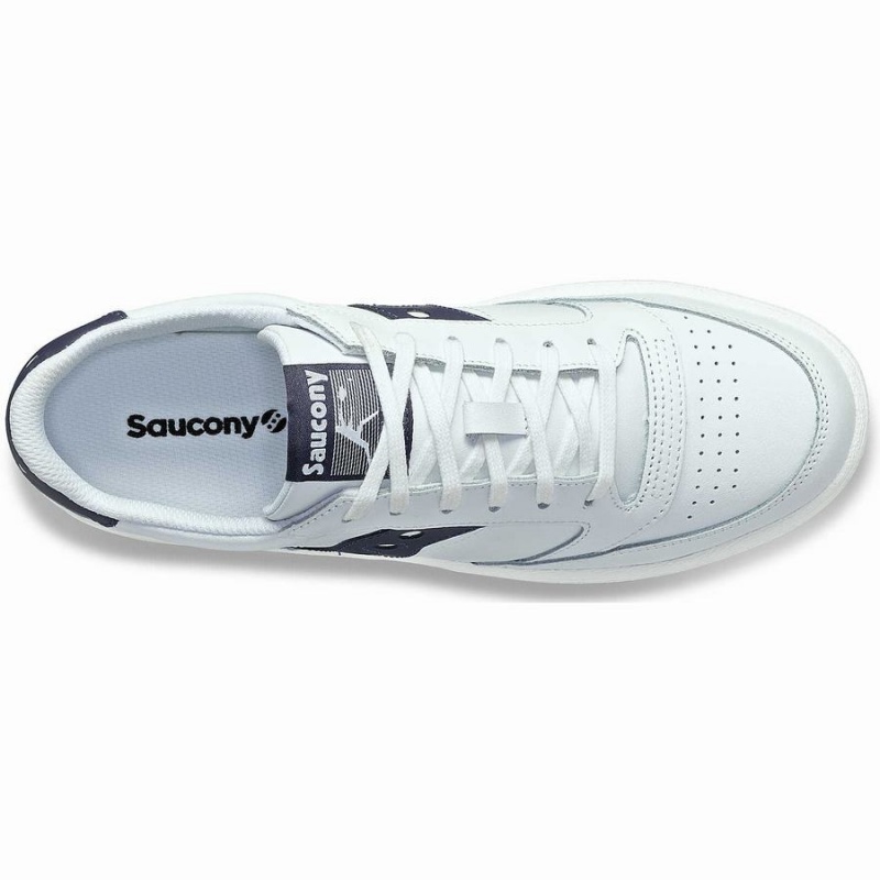 Women's Saucony Jazz Court PU Sneakers White / Navy | UAE S71036-L12