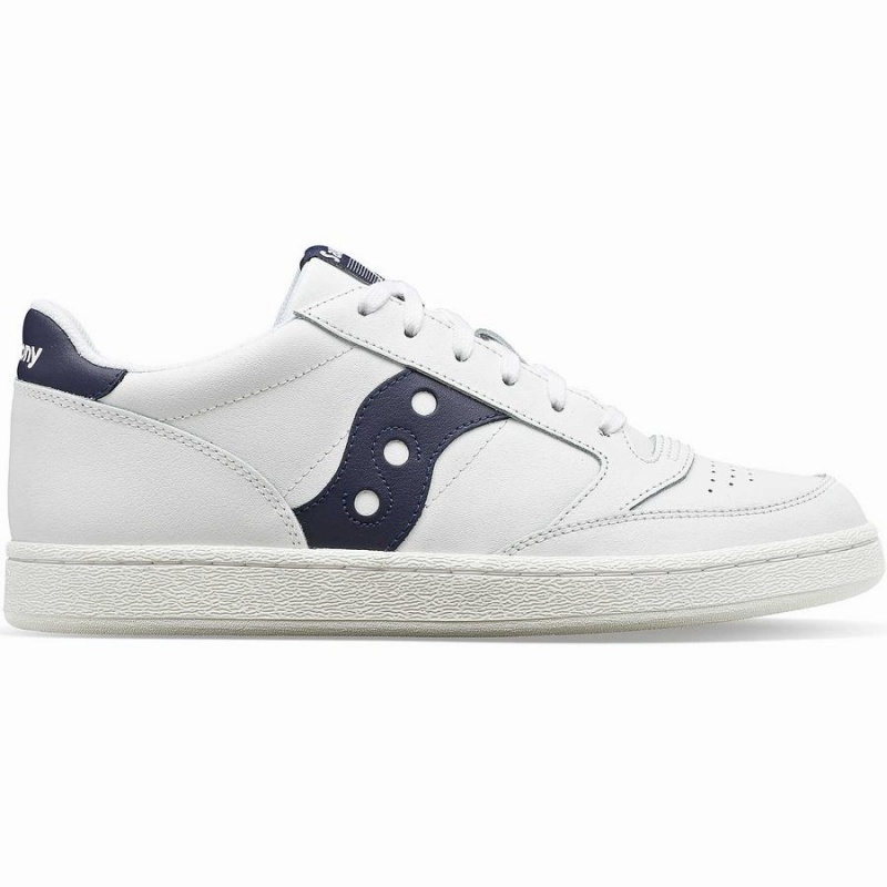 Women\'s Saucony Jazz Court PU Sneakers White / Navy | UAE S71036-L12