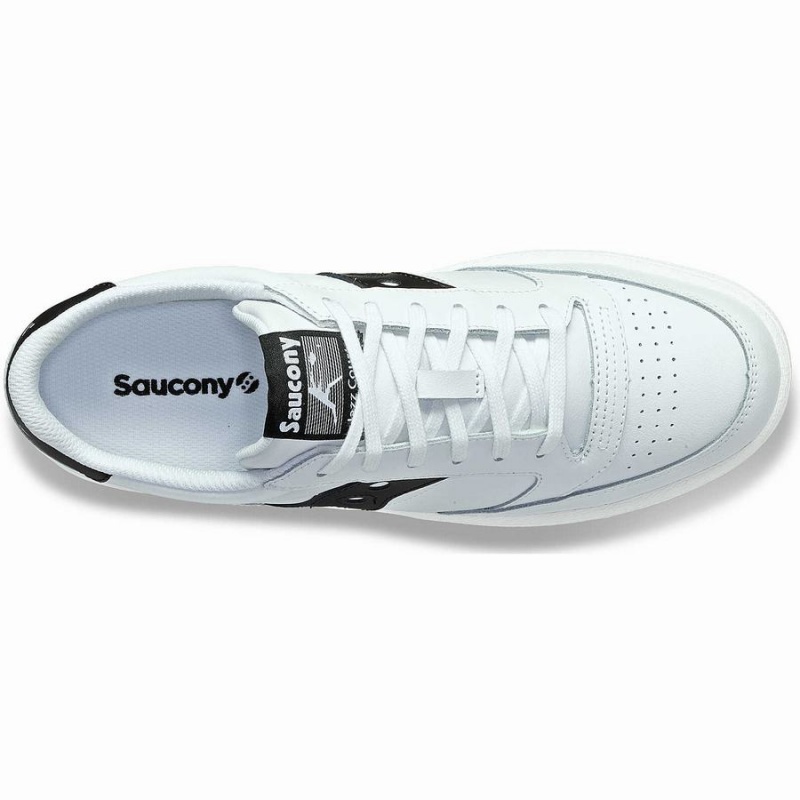 Women's Saucony Jazz Court PU Sneakers White / Black | UAE S09324-Q36