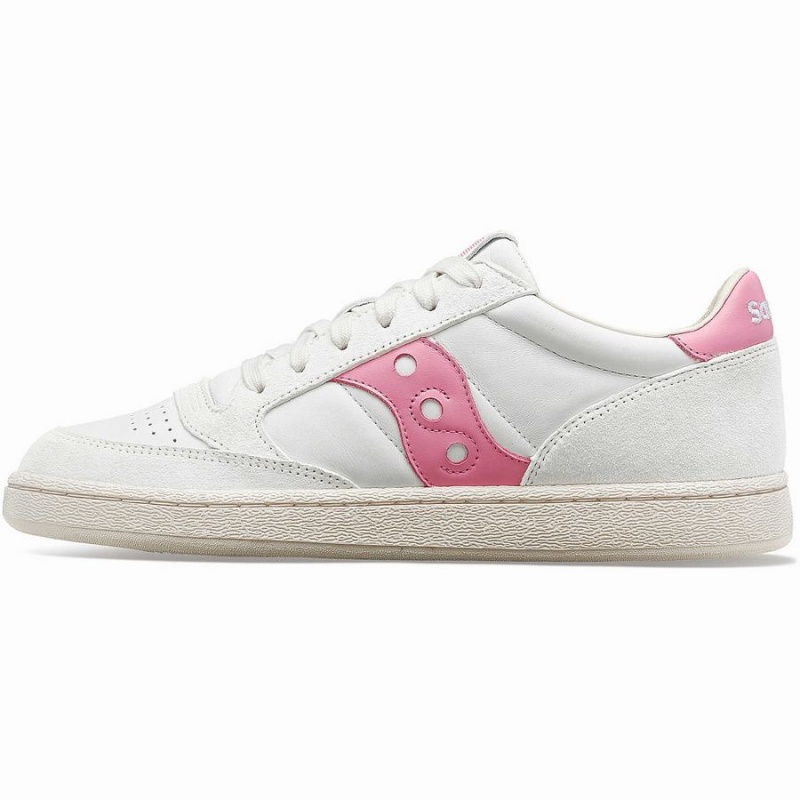 Women's Saucony Jazz Court Premium Sneakers White / Pink | UAE S74610-K59