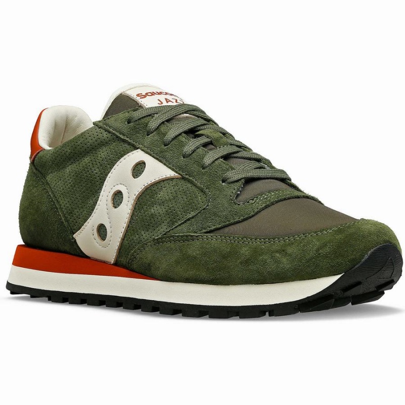 Women's Saucony Jazz Original Premium Sneakers Olive | UAE S62041-N87