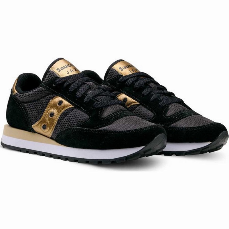 Women's Saucony Jazz Original Sneakers Black / Gold | UAE S23197-V15