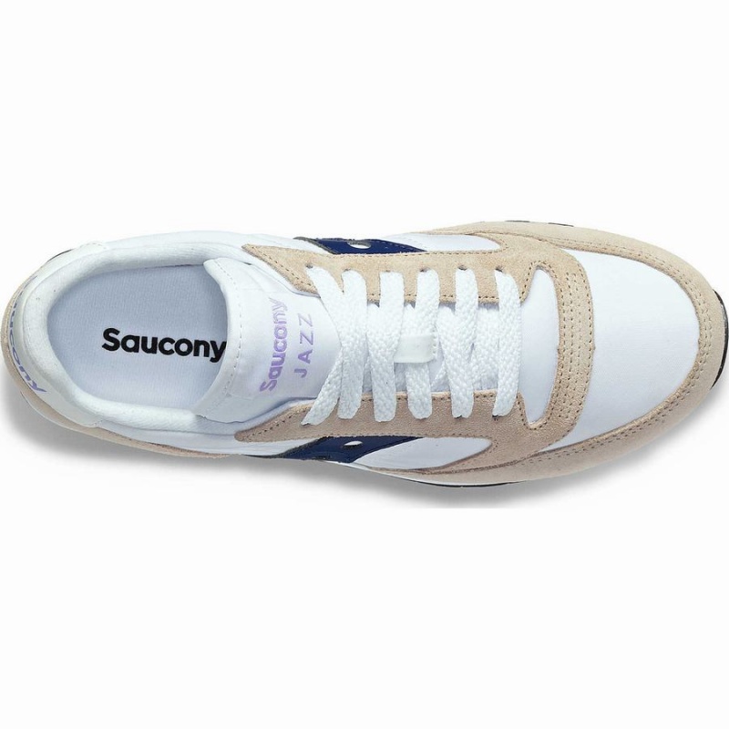 Women's Saucony Jazz Original Sneakers White / Navy | UAE S09823-U90