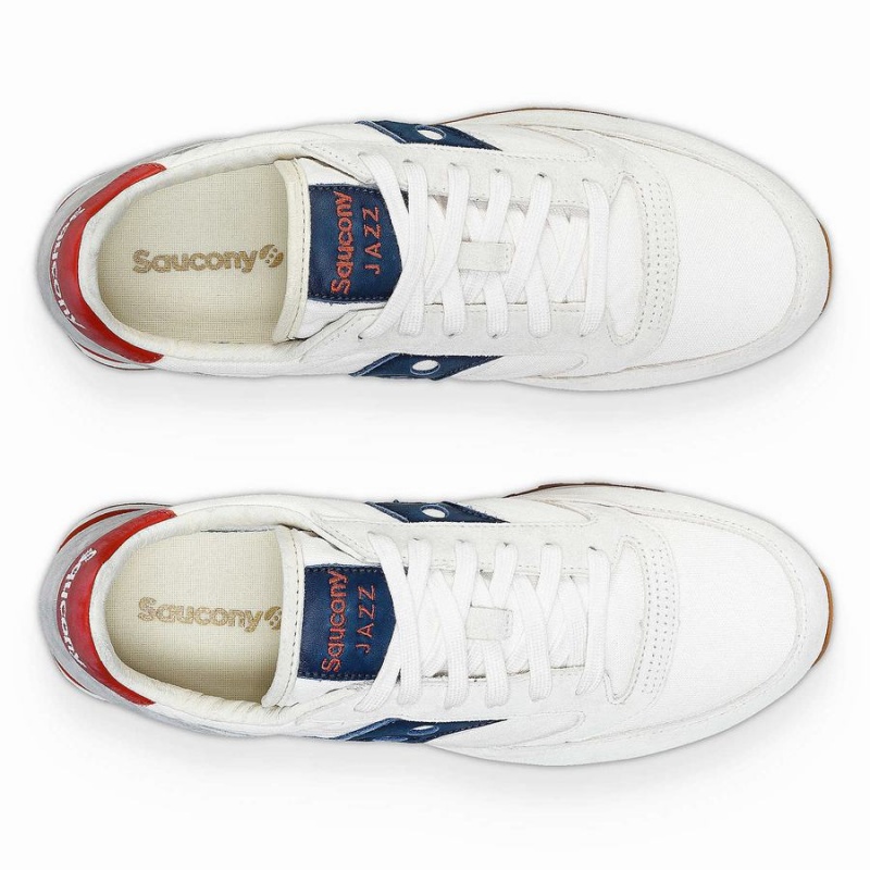 Women's Saucony Jazz Original Stonewash Sneakers White / Navy | UAE S90453-E54