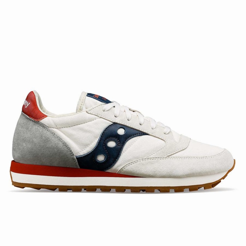 Women\'s Saucony Jazz Original Stonewash Sneakers White / Navy | UAE S90453-E54