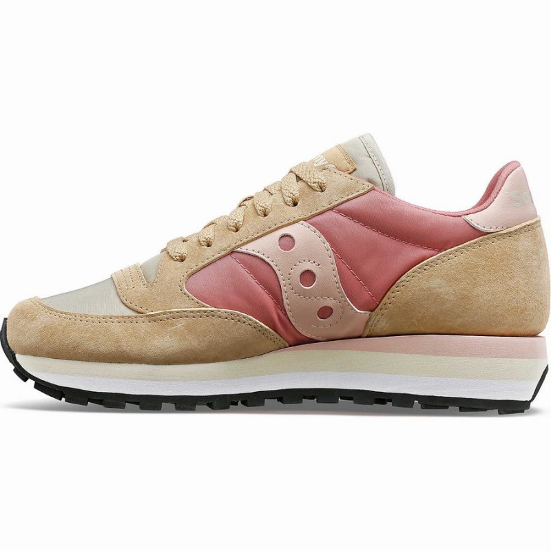 Women's Saucony Jazz Triple Sneakers Beige / Red | UAE S70931-C87