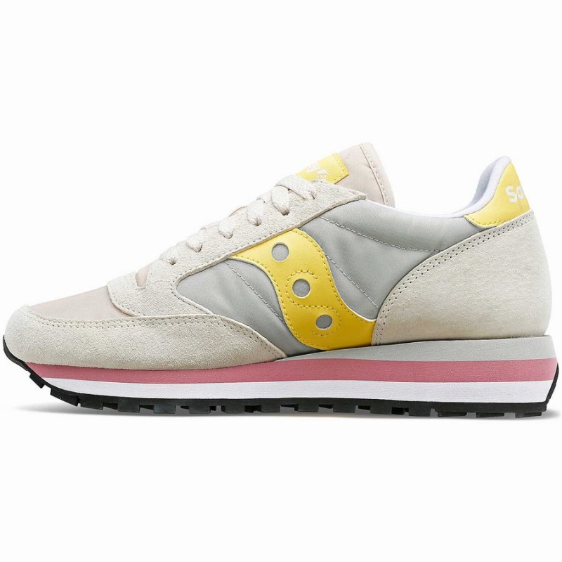 Women's Saucony Jazz Triple Sneakers Grey / Yellow | UAE S69308-Y64