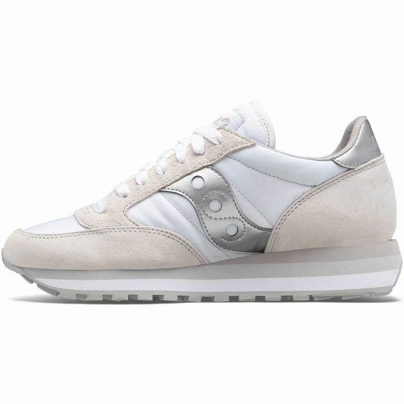 Women's Saucony Jazz Triple Sneakers White / Silver | UAE S27853-W08