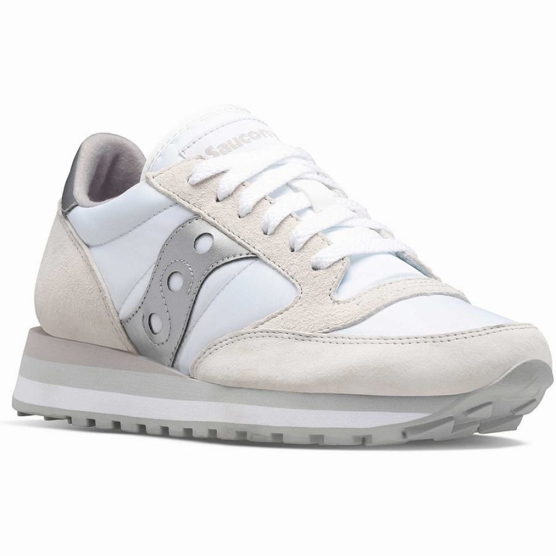 Women's Saucony Jazz Triple Sneakers White / Silver | UAE S27853-W08