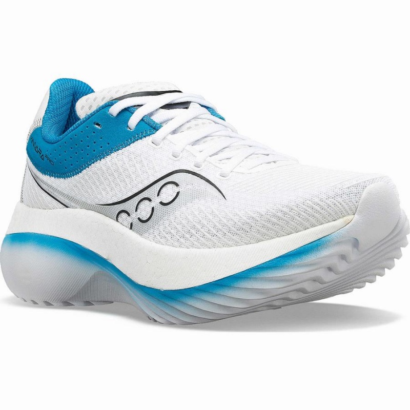 Women's Saucony Kinvara Pro Running Shoes White / Blue | UAE S65349-D40