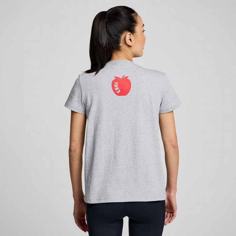 Women's Saucony New York Rested T Shirts Grey | UAE S14637-D27