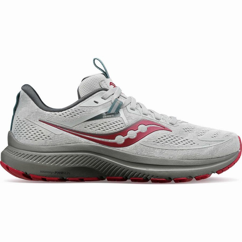 Women\'s Saucony Omni 21 Running Shoes Grey / Red | UAE S49173-B65