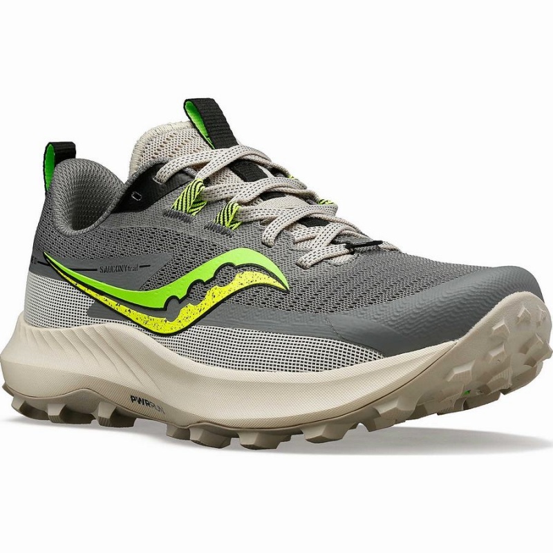 Women's Saucony Peregrine 13 Trail Running Shoes Grey / Green | UAE S21095-T69