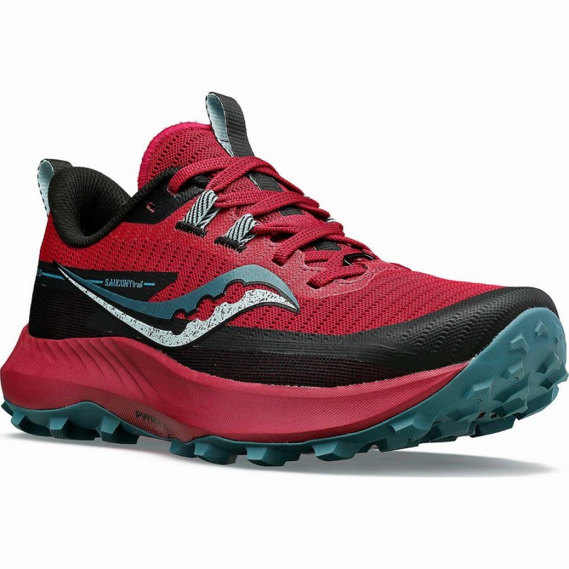 Women's Saucony Peregrine 13 Trail Running Shoes Red / Turquoise | UAE S37689-X70