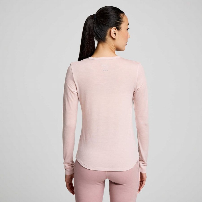 Women's Saucony Peregrine Merino Long Sleeve T Shirts Smoke Heather | UAE S32761-S07