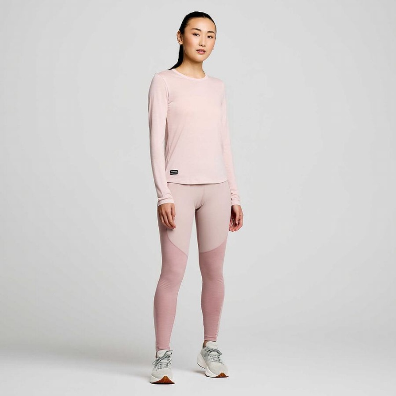 Women's Saucony Peregrine Merino Long Sleeve T Shirts Smoke Heather | UAE S32761-S07