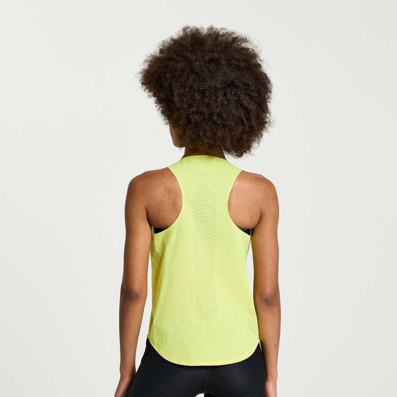 Women's Saucony Pinnacle Tank Tank Top Yellow | UAE S46719-S63