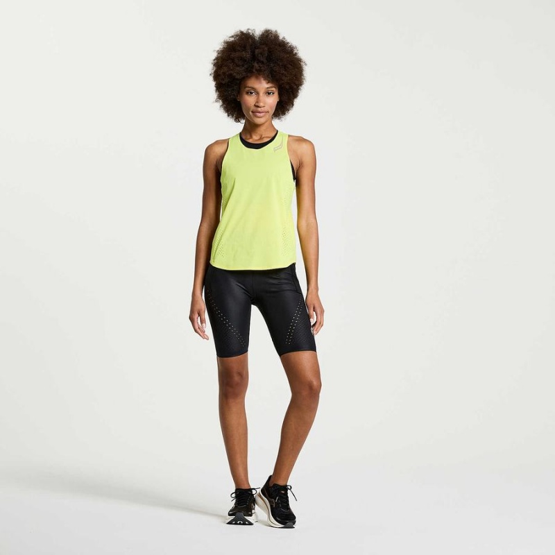 Women's Saucony Pinnacle Tank Tank Top Yellow | UAE S46719-S63