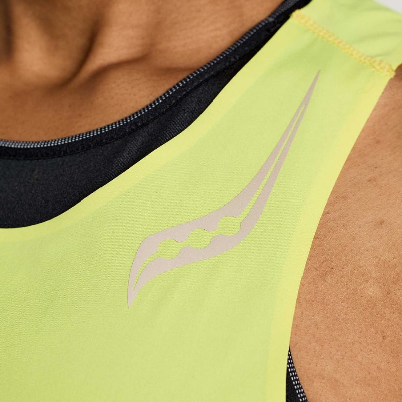 Women's Saucony Pinnacle Tank Tank Top Yellow | UAE S46719-S63