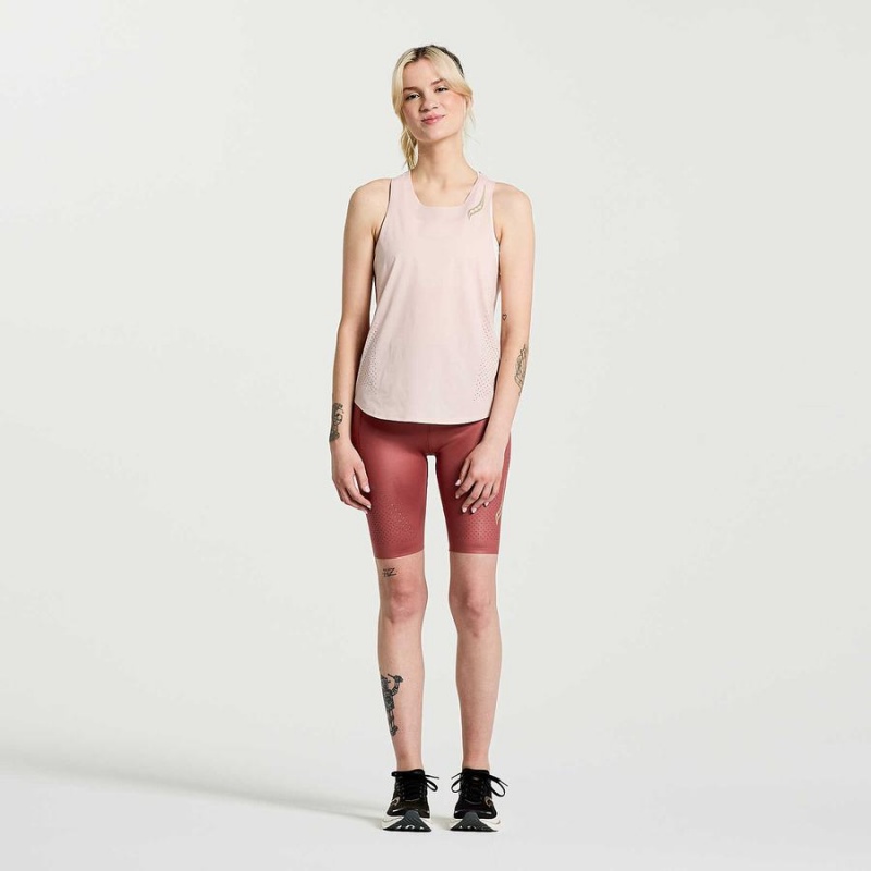 Women's Saucony Pinnacle Tank Top Rose | UAE S64203-Q79