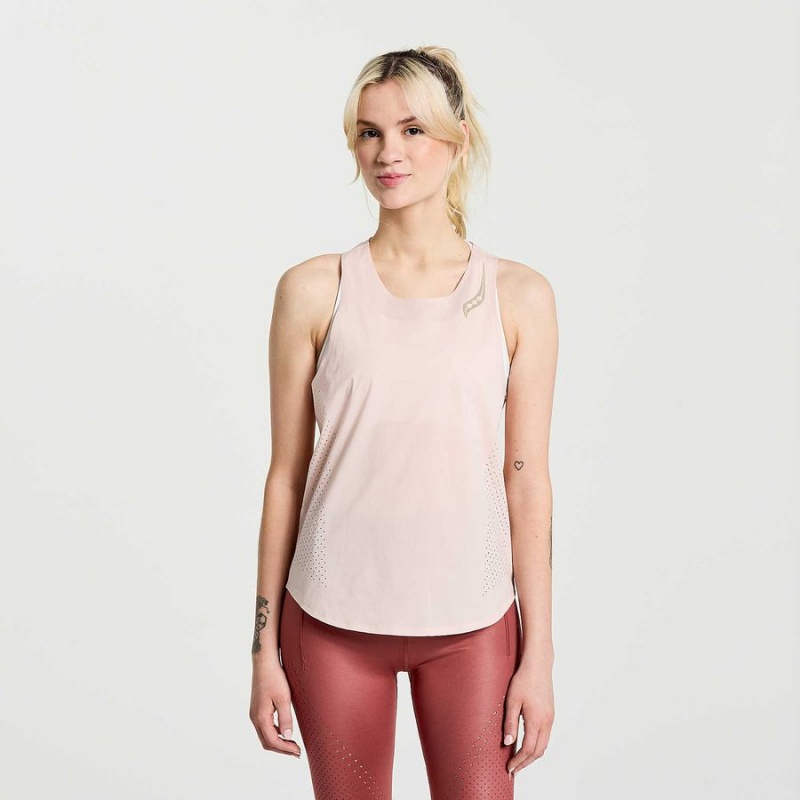 Women\'s Saucony Pinnacle Tank Top Rose | UAE S64203-Q79