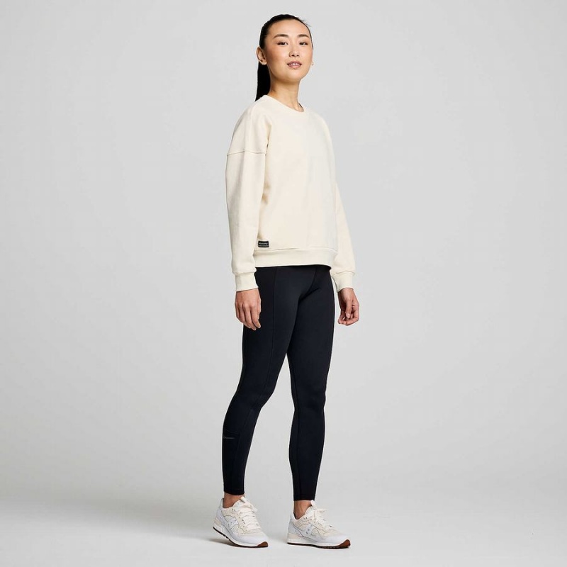 Women's Saucony Recovery Crew Sweatshirt Beige | UAE S80956-G15