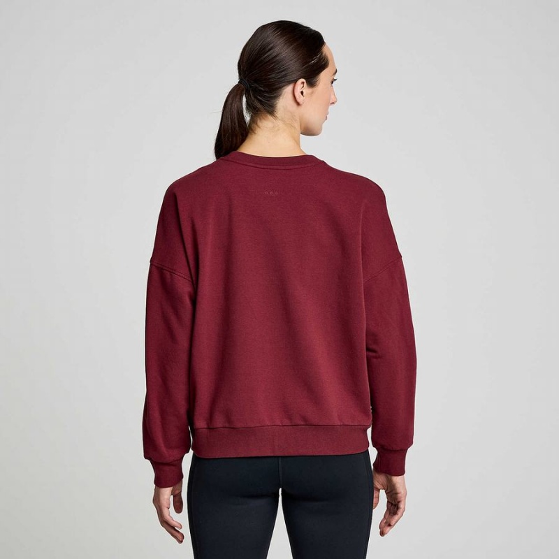 Women's Saucony Recovery Crew Sweatshirt Red | UAE S58197-J98