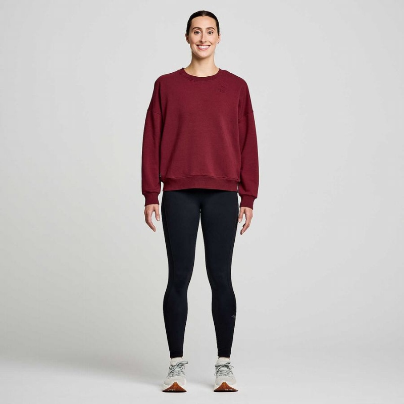 Women's Saucony Recovery Crew Sweatshirt Red | UAE S58197-J98