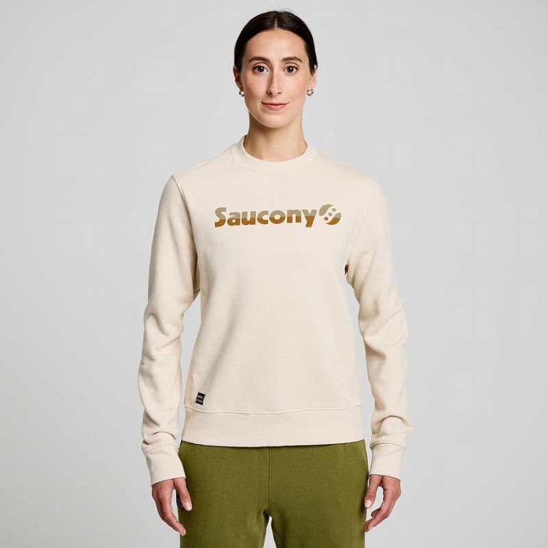 Women's Saucony Recovery Crew Sweatshirt Beige | UAE S41956-E48