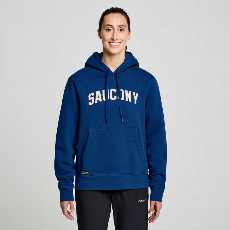 Women's Saucony Recovery Hoody Hoodie Indigo | UAE S43096-A41