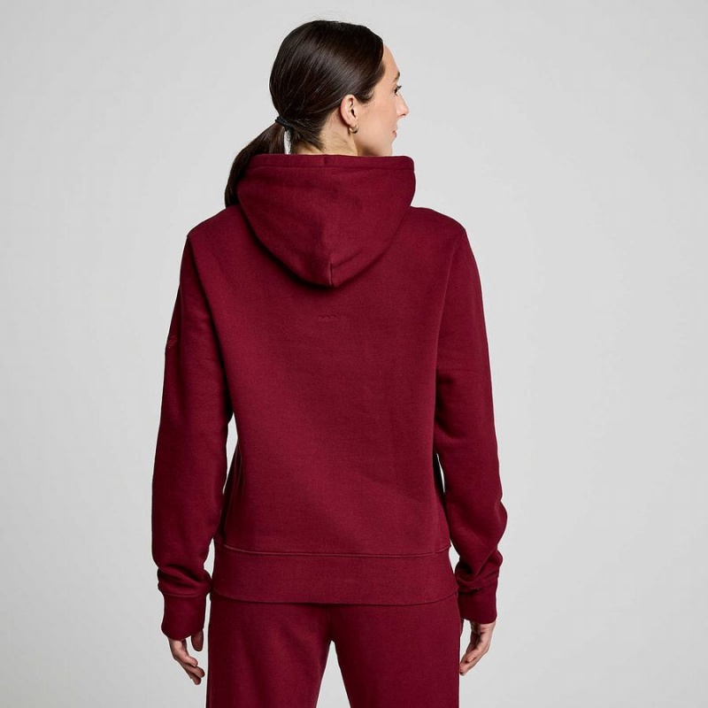 Women's Saucony Recovery Hoody Hoodie Red | UAE S02749-F13