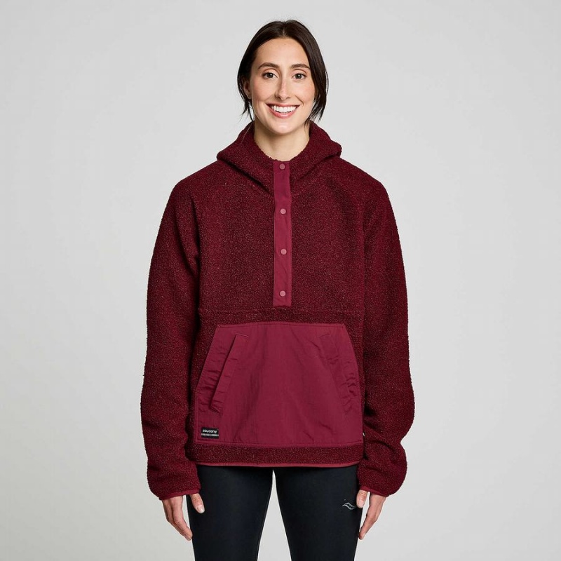 Women's Saucony Recovery Sherpa Pullover Red | UAE S34059-P03