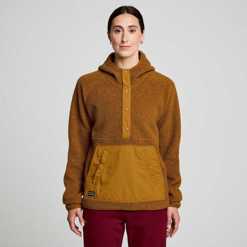 Women's Saucony Recovery Sherpa Pullover Brown | UAE S35681-C91