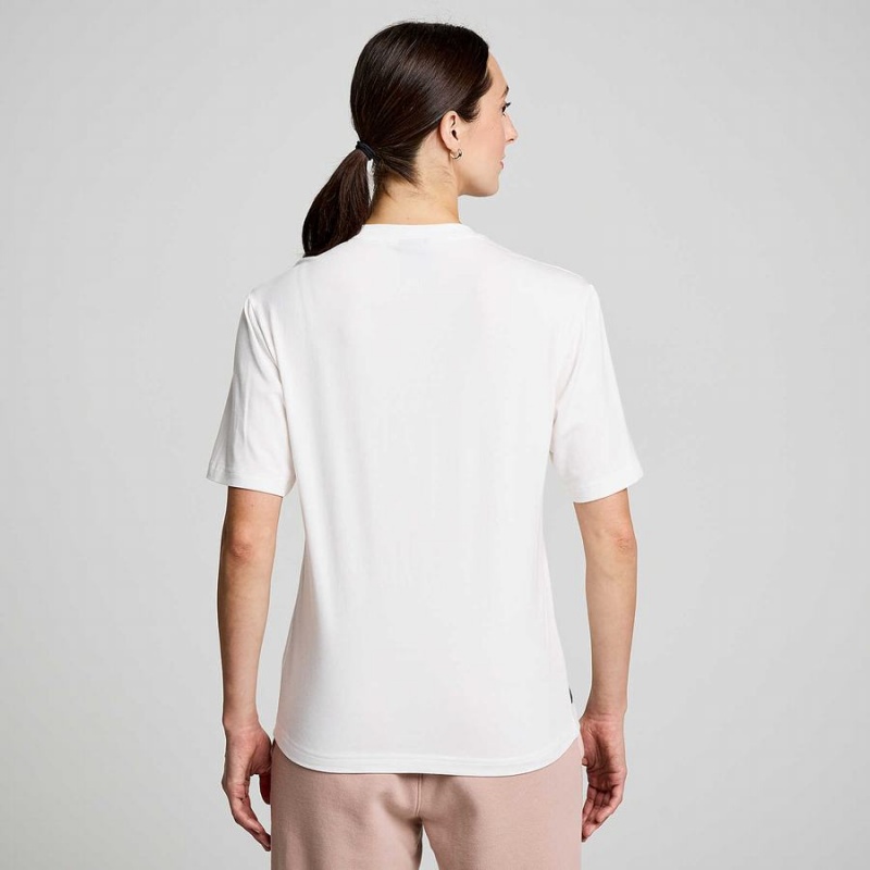 Women's Saucony Recovery Short Sleeve T Shirts White | UAE S32508-Z03