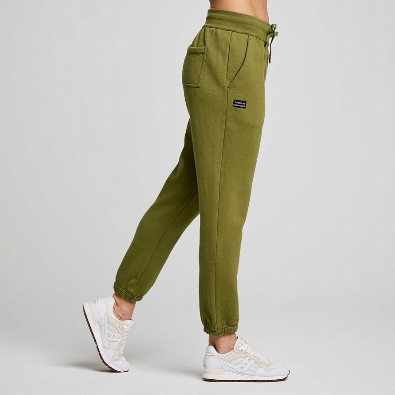 Women's Saucony Recovery Sweatpants Khaki | UAE S72591-V03