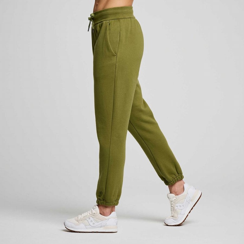 Women's Saucony Recovery Sweatpants Khaki | UAE S72591-V03