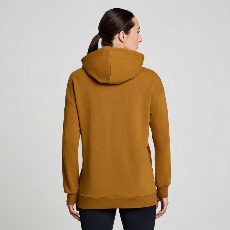 Women's Saucony Recovery Zip Tunic Hoodie Brown | UAE S35149-V86