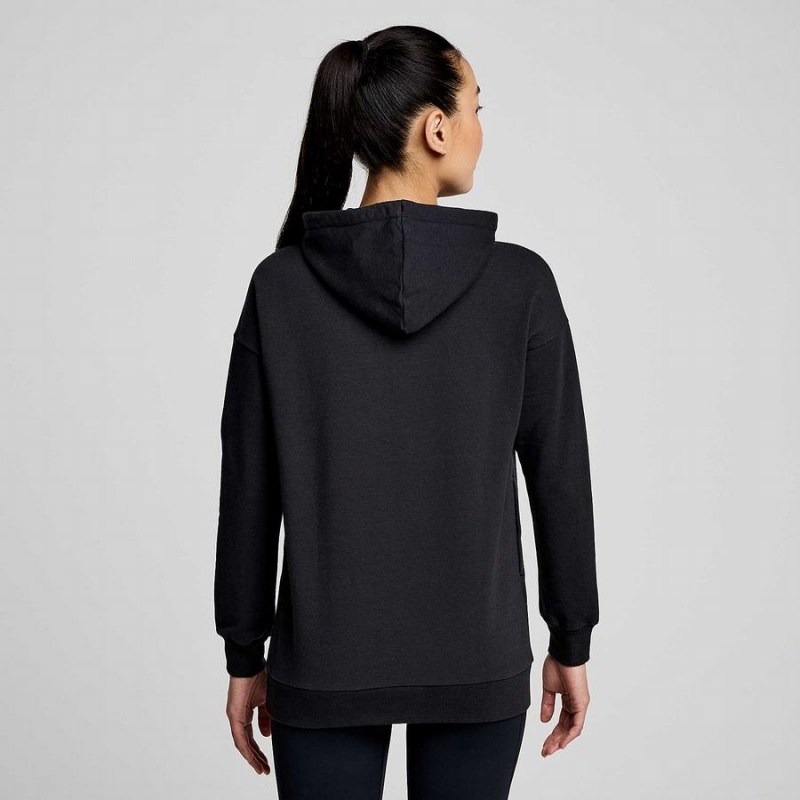 Women's Saucony Recovery Zip Tunic Hoodie Black | UAE S36912-B37