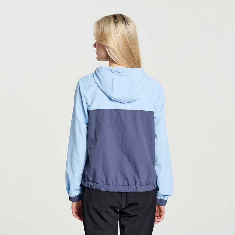 Women's Saucony Rested Anorak Tops Blue | UAE S54761-L91