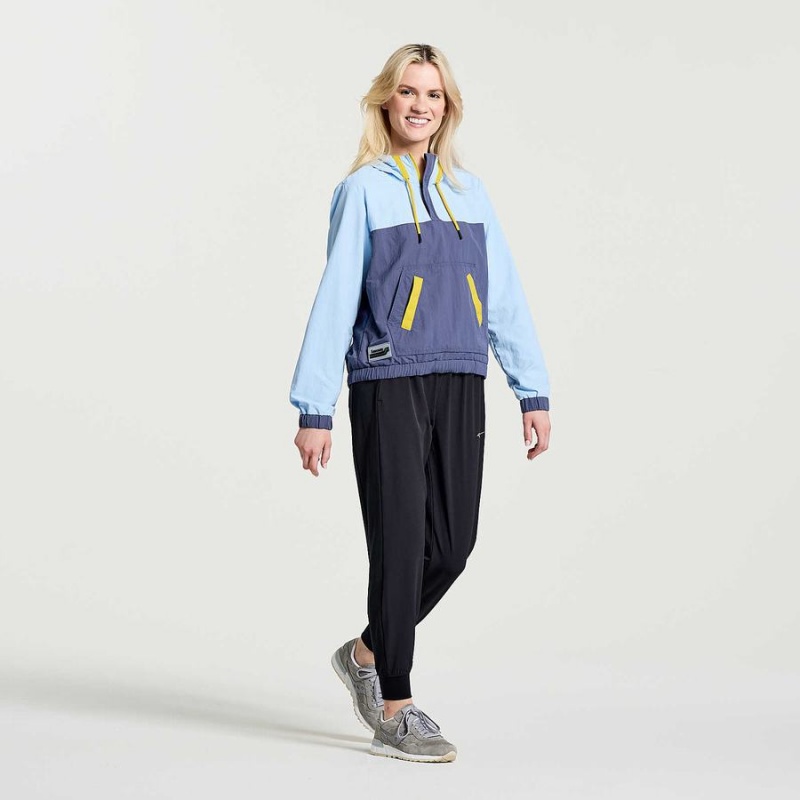 Women's Saucony Rested Anorak Tops Blue | UAE S54761-L91