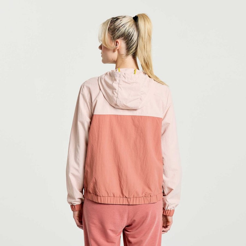 Women's Saucony Rested Anorak Tops Rose | UAE S05289-K67