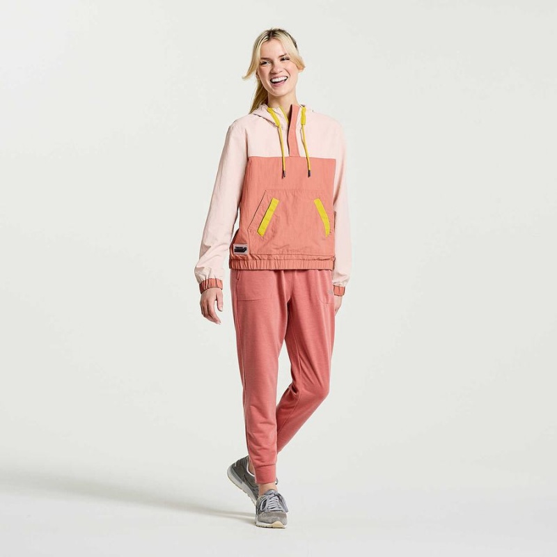 Women's Saucony Rested Anorak Tops Rose | UAE S05289-K67