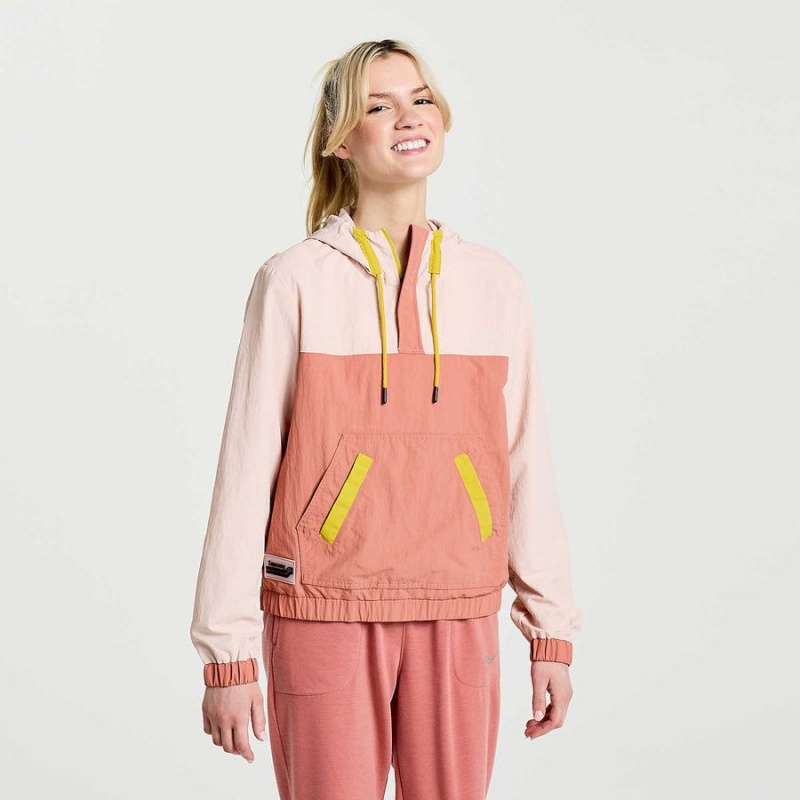 Women\'s Saucony Rested Anorak Tops Rose | UAE S05289-K67