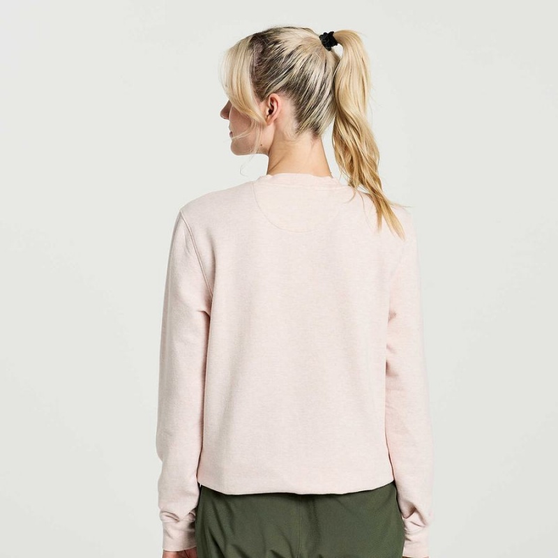 Women's Saucony Rested Crewneck Sweatshirt Rose | UAE S54327-K28