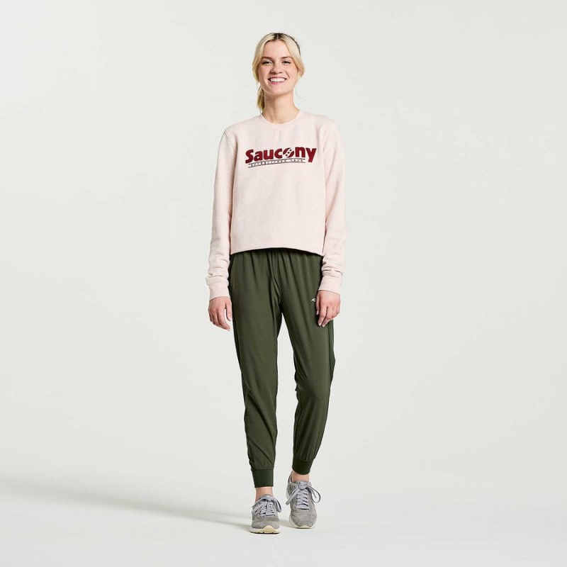 Women's Saucony Rested Crewneck Sweatshirt Rose | UAE S54327-K28